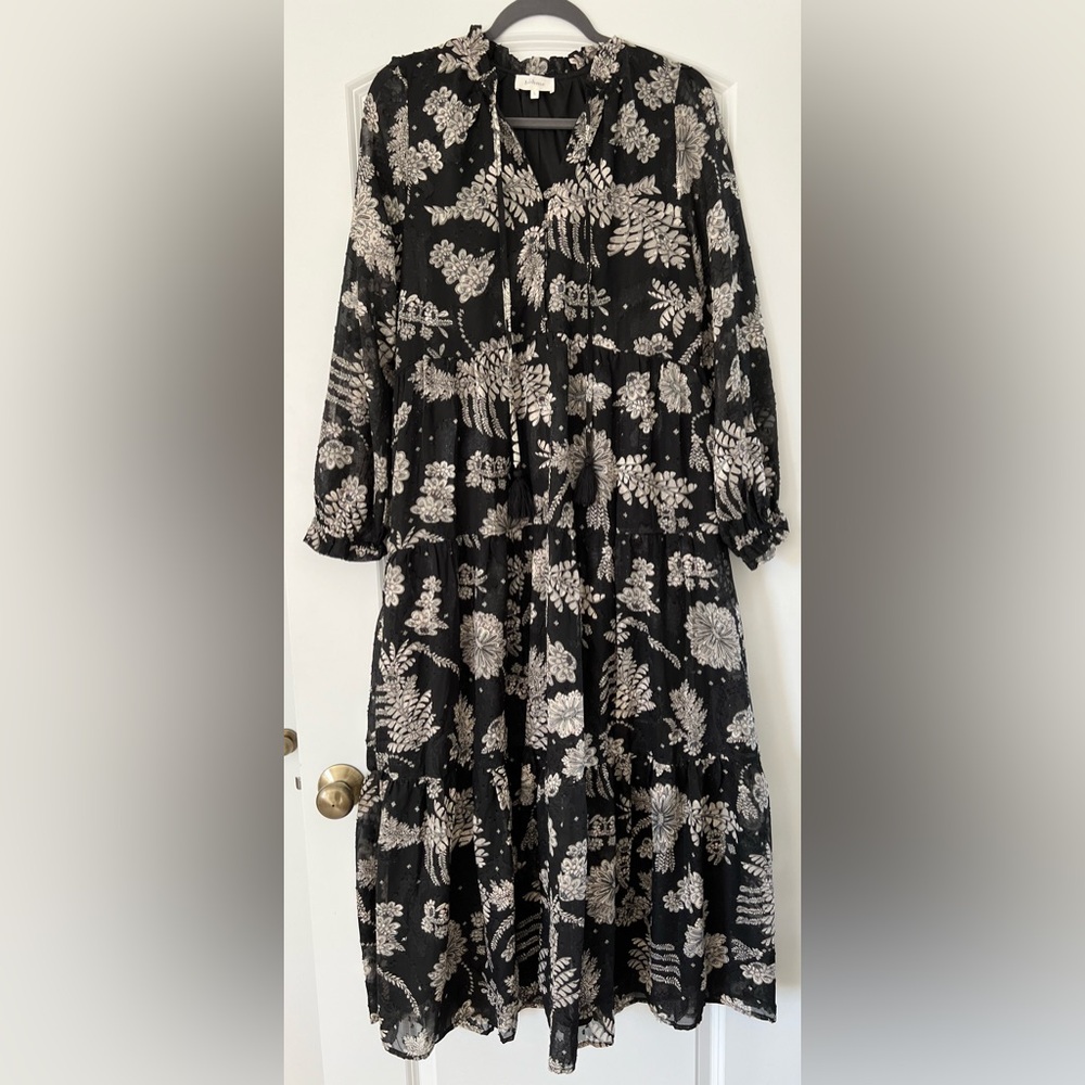 Bohme Black and Cream Floral Maxi Dress - Picture 3 of 4